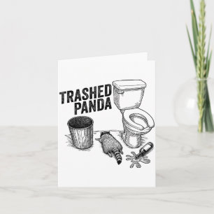 Zerstörter Panda, Lustiger betrunkener Waschbär, M Karte