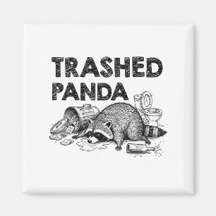 Zerstörter Panda Lustiger betrunkener Waschbär wir Magnet