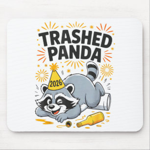 Zerstörter Panda Neujahr 2026 Lustiger betrunkener Mousepad