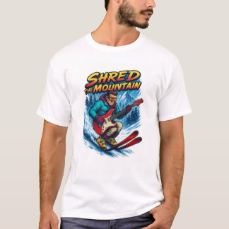 Zerstörung auf beiden Wegen Skifahren und Gitarre T-Shirt