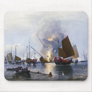 Zerstörung chinesischer Kriegsschiffe 1843 Mousepad