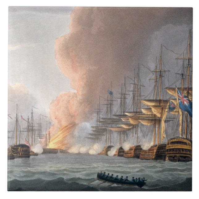 Zerstörung der dänischen Flotte vor Kopenhagen, Fliese (Vorderseite)