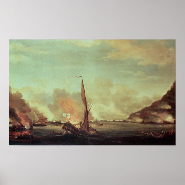 Zerstörung der schwimmenden Batterien Poster (Vorne)