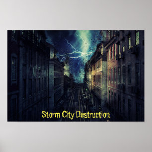 Zerstörung von Sturmstädten Poster