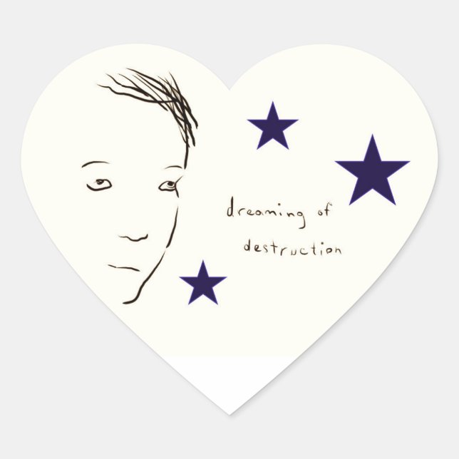 Zerstörungsträumen Herz-Aufkleber (Vorderseite)