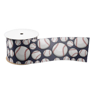 Zerstreute Baseball blau Satinband