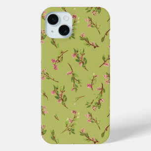 Zerstreute florale Wildblumen auf chartreuse Grün Case-Mate iPhone Hülle