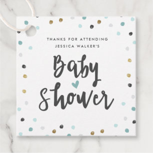 Zerstreute Punkte Faux-Folie Baby Shower Favor-Tag Geschenkanhänger
