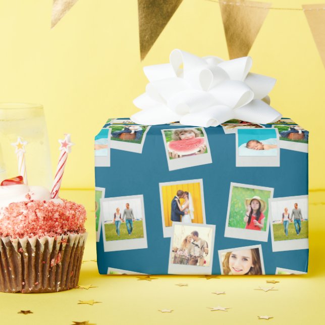 Zerstreute Schnappschüsse Benutzerdefiniertes Foto Geschenkpapier (Geburtstagsparty)