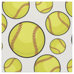 Zerstreute Softball-Bälle weiß Stoff