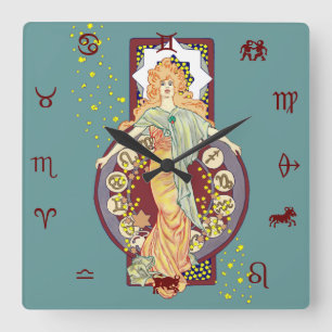 Zerstreute Sterne Quadratische Wanduhr