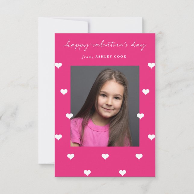 Zerstreuter Herzen Klassenzimmer-Valentinsgruß Einladung (Vorderseite)