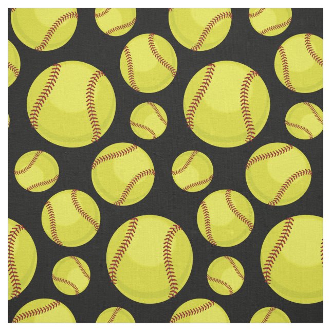 Zerstreutes Softball-Ball-Schwarzes Stoff (Muster)