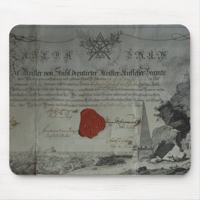 Zertifikat ausgestellt durch den Worshipful Mousepad (Vorne)