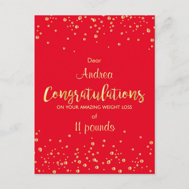 Zertifikat für das Schlankheitsgewicht Postkarte (Vorderseite)