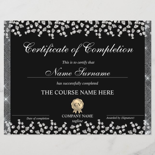 Zertifikat für den Abschluss Diamant (Vorderseite)