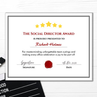 Zertifikat für den "Fun Employee Award" - Sozialdi