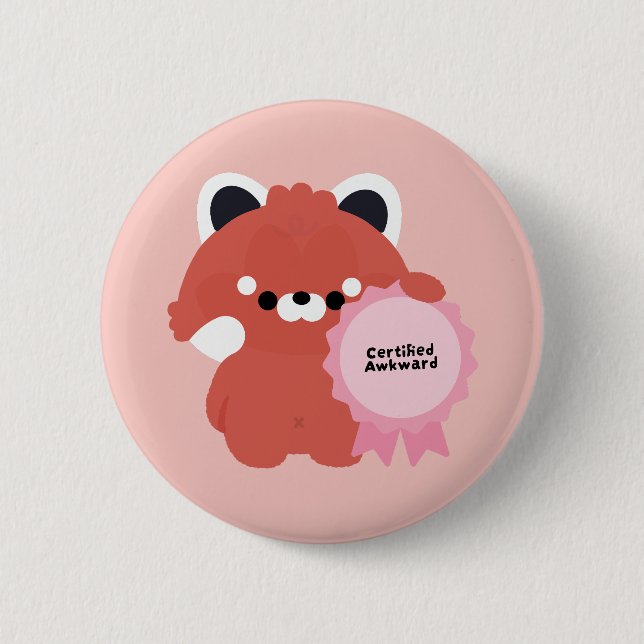 Zertifiziert Peinlicher Roter Panda Button (Vorderseite)