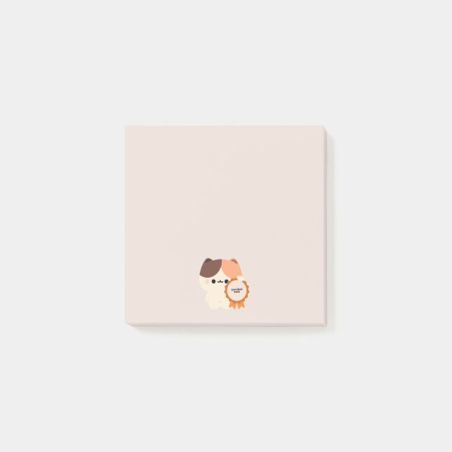 Zertifiziert süße Katze Post-it Klebezettel (Vorderseite)