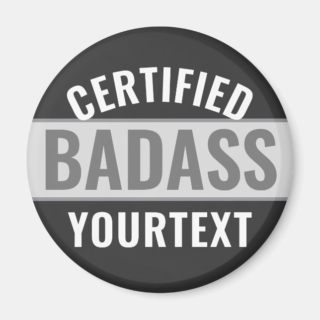 zertifizierte Badass Modern Black & White Funny Ei Magnet (Vorne)