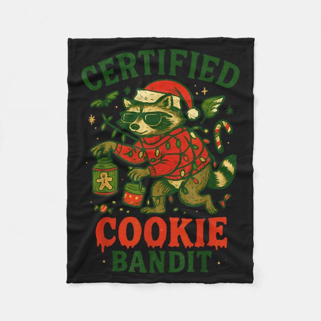 Zertifizierte Cookie Bandit, Funny Christmas Light Fleecedecke (Vorderseite)