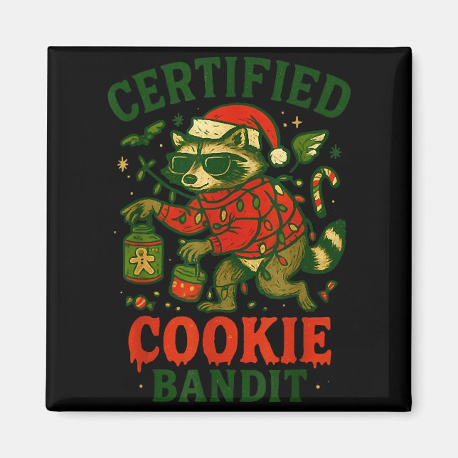 Zertifizierte Cookie Bandit, Funny Christmas Light Magnet (Vorne)
