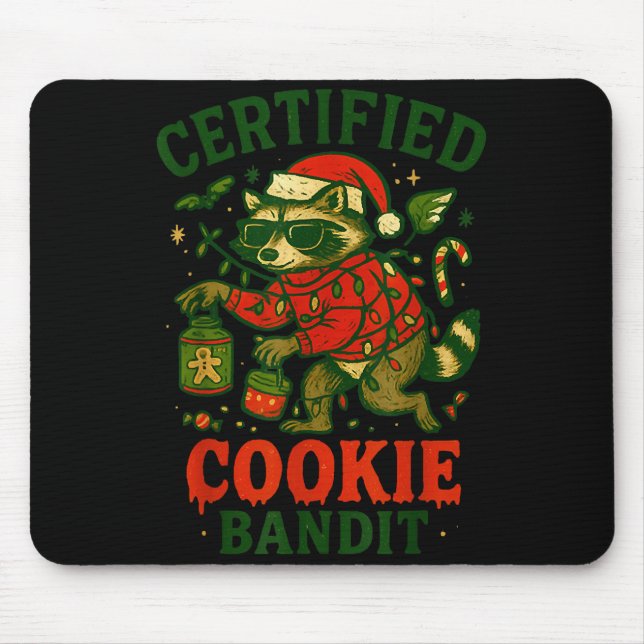 Zertifizierte Cookie Bandit, Funny Christmas Light Mousepad (Vorne)
