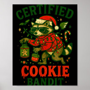 Zertifizierte Cookie Bandit, Funny Christmas Light Poster