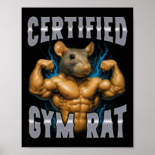 Zertifizierte Fitnessstudio-Ratte Poster