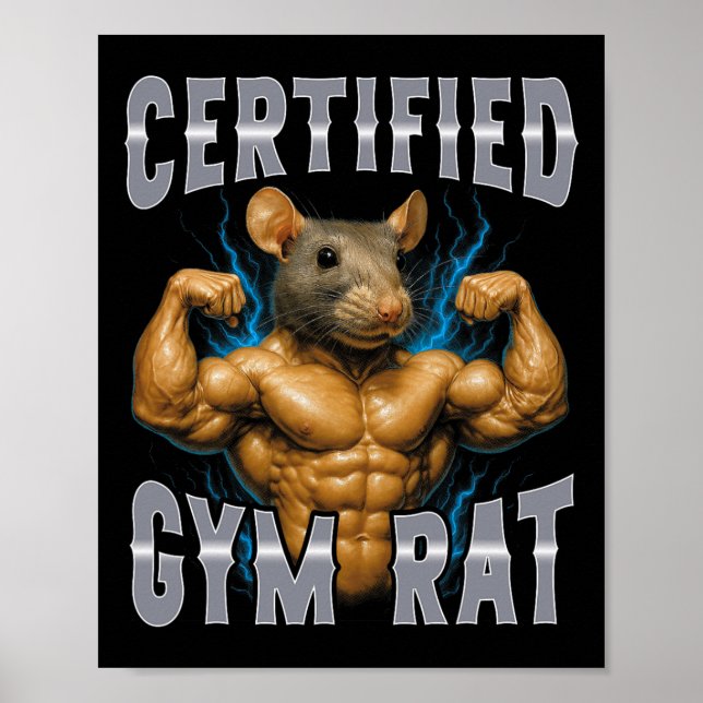 Zertifizierte Fitnessstudio-Ratte  Poster (Vorne)