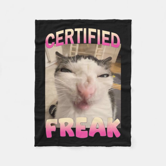 Zertifizierte Freak Cat Meme Offensive Memes Funny Fleecedecke (Vorderseite)