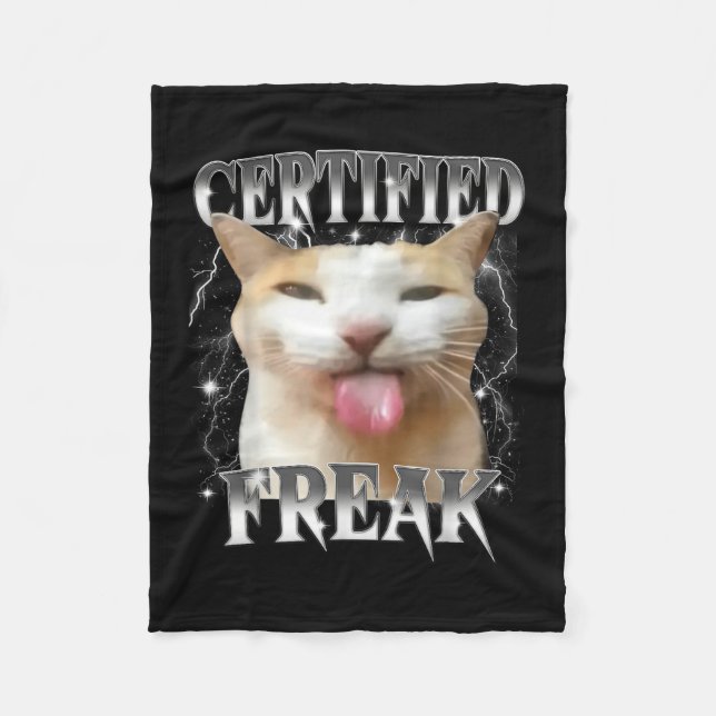 Zertifizierte Freak Eat Cement Funny Cursed Albern Fleecedecke (Vorderseite)