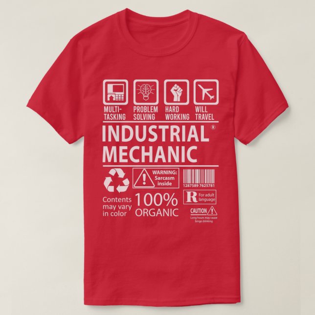 Zertifizierte Job-Gif für industrielle Mechanik T-Shirt (Design vorne)