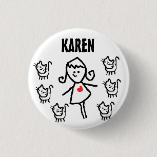 zertifizierte Katzen-Lady Button