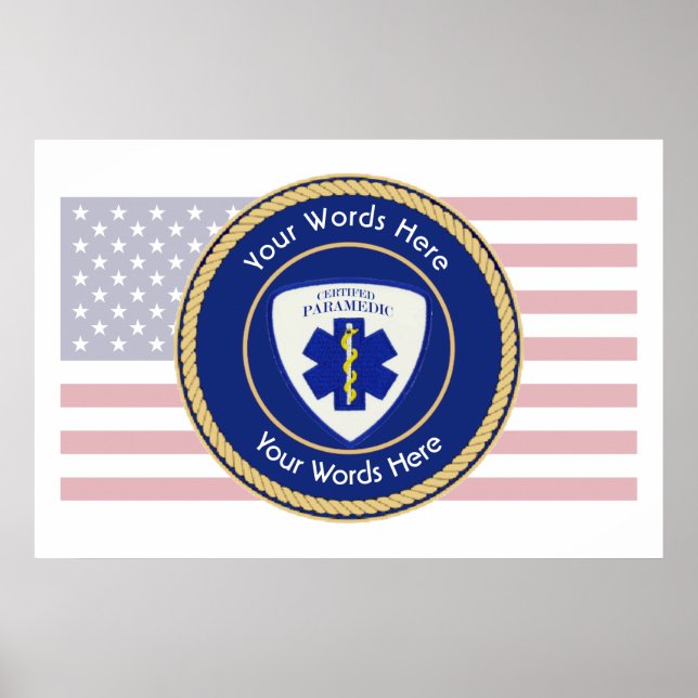 Zertifizierte Paramedic Star of Life Universell Poster (Vorne)
