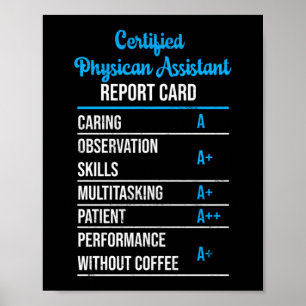 Zertifizierte Physican Assistant Report Card Poster