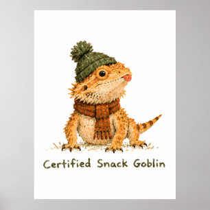 Zertifizierte Snack-Goblin-Bartagame-Kunst Poster