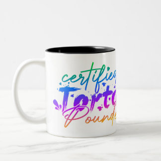 Zertifizierte Torta Pounder lustige dicke Latina T Zweifarbige Tasse