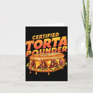 Zertifizierte Torta unter lustigem mexikanischen F Karte