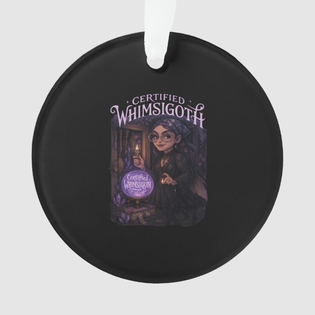 Zertifizierte Whimsigoth Hexe Broom Closet Classic Ornament (Vorderseite)