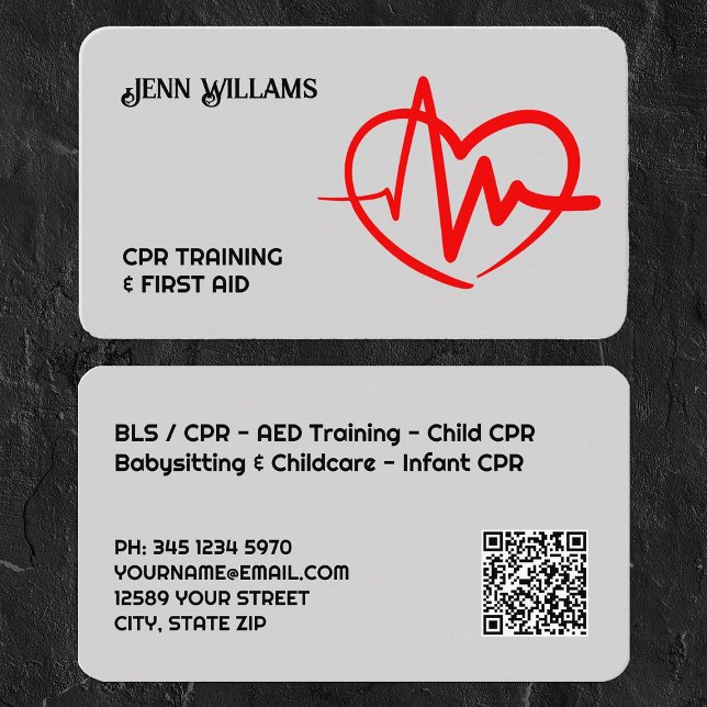 zertifizierter CPR-Instructor Custom QR Visitenkarte (Certified CPR Instructor Card)