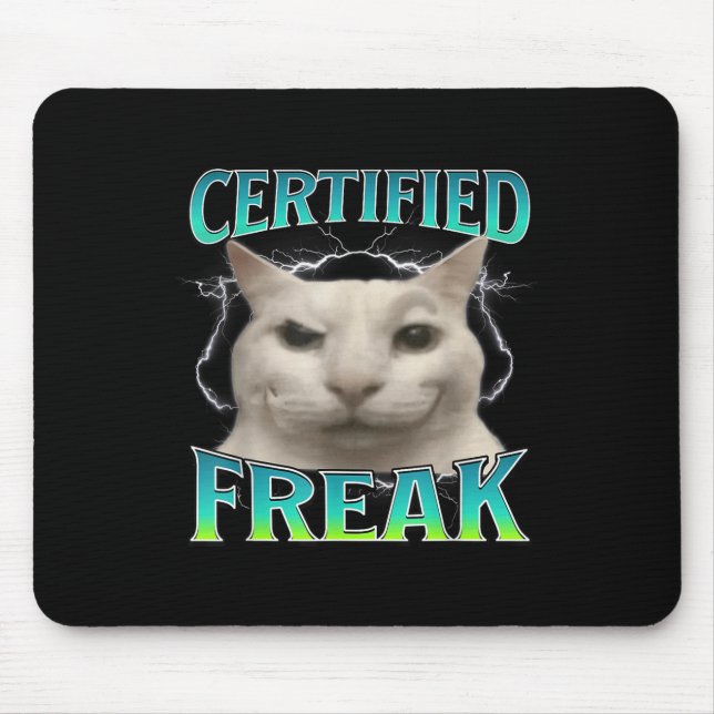 Zertifizierter Freak Funny Cat Meme Alberner Stari Mousepad (Vorne)
