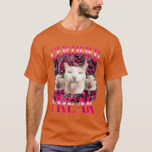 ZERTIFIZIERTER FREAK Lustiges Katzen-Meme x 3 Selt T-Shirt