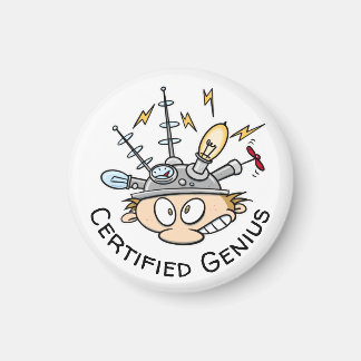 zertifizierter Genius Thinking Cap Funny Cartoon Magnet