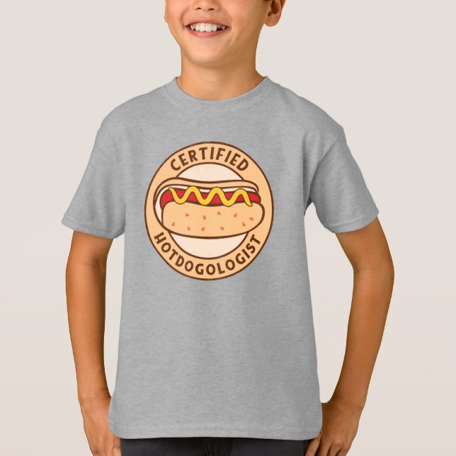 Zertifizierter Hotdogologe Funny Hot Dog Lover T-Shirt (Vorderseite)