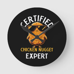 Zertifizierter Hühnchen-Nugget-Experte Runde Wanduhr