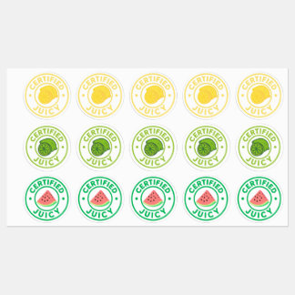 Zertifizierter Juicy Fruit Aufkleberbogen Etiketten