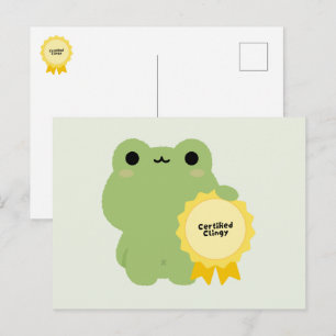 Zertifizierter Klammerfrosch Feiertagspostkarte
