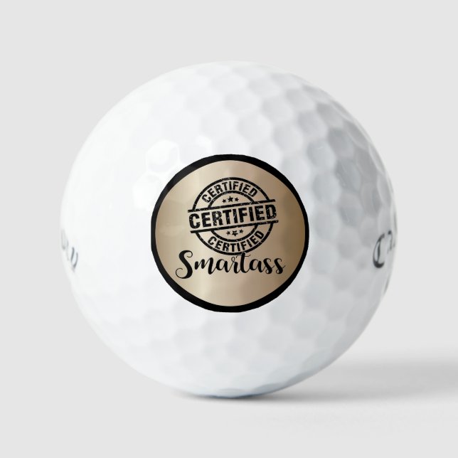 Zertifizierter Klugscheißer Gold Golfball (Vorderseite)