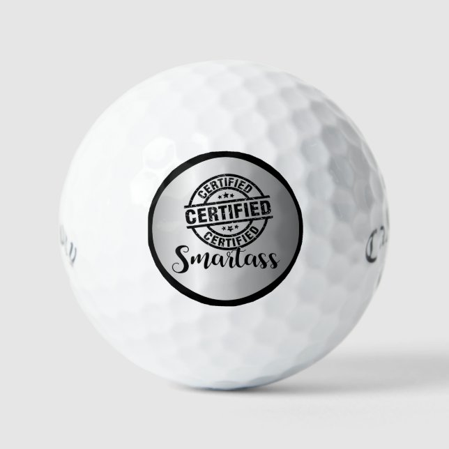 Zertifizierter Klugscheißer Silber Golfball (Vorderseite)